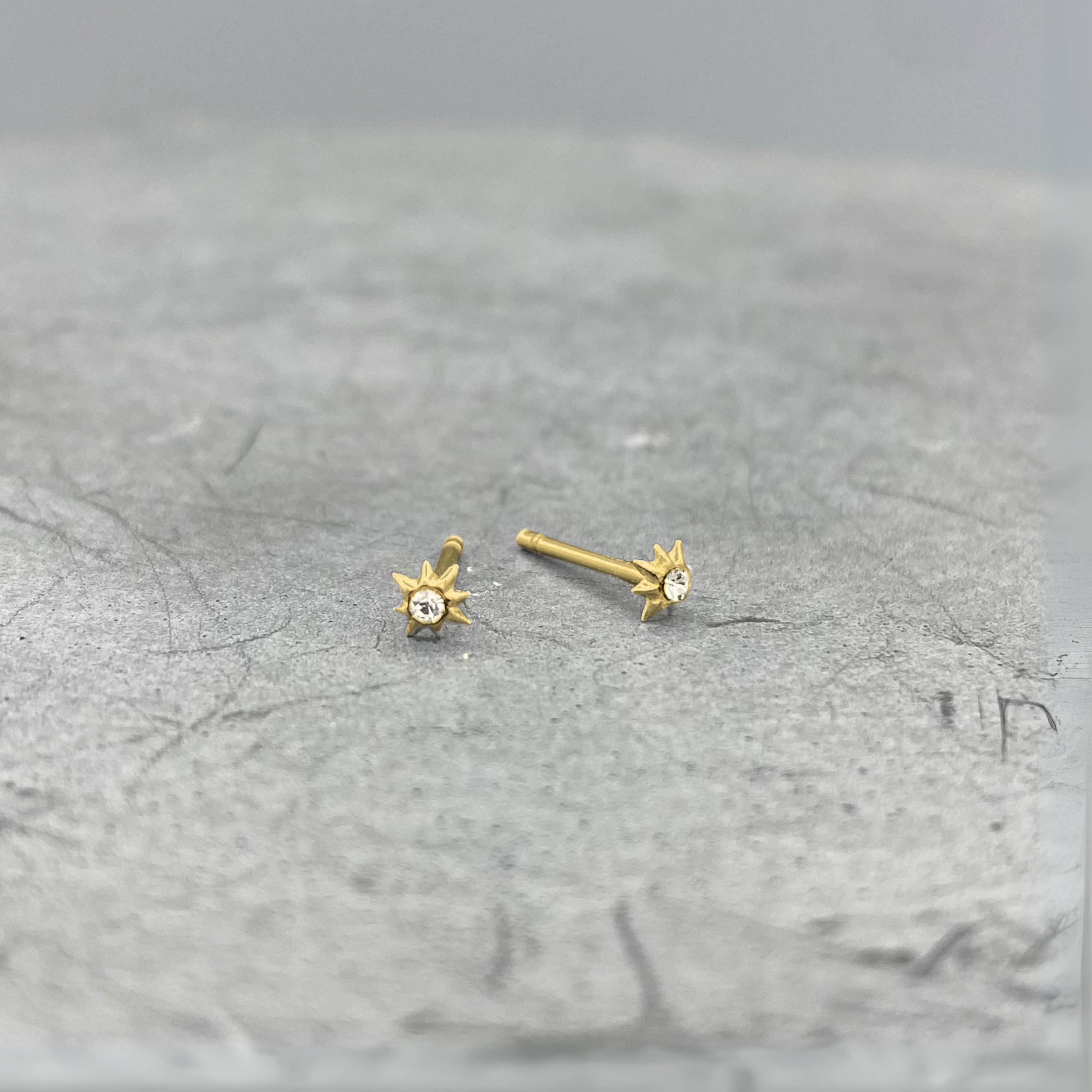 Micro CZ Starburst Studs