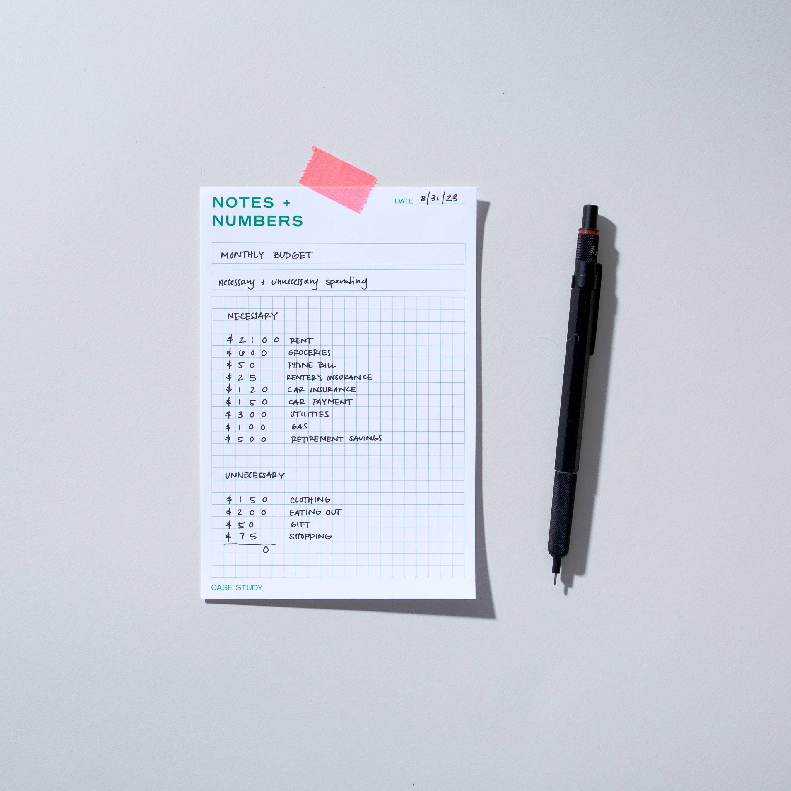 Gridded Notepad