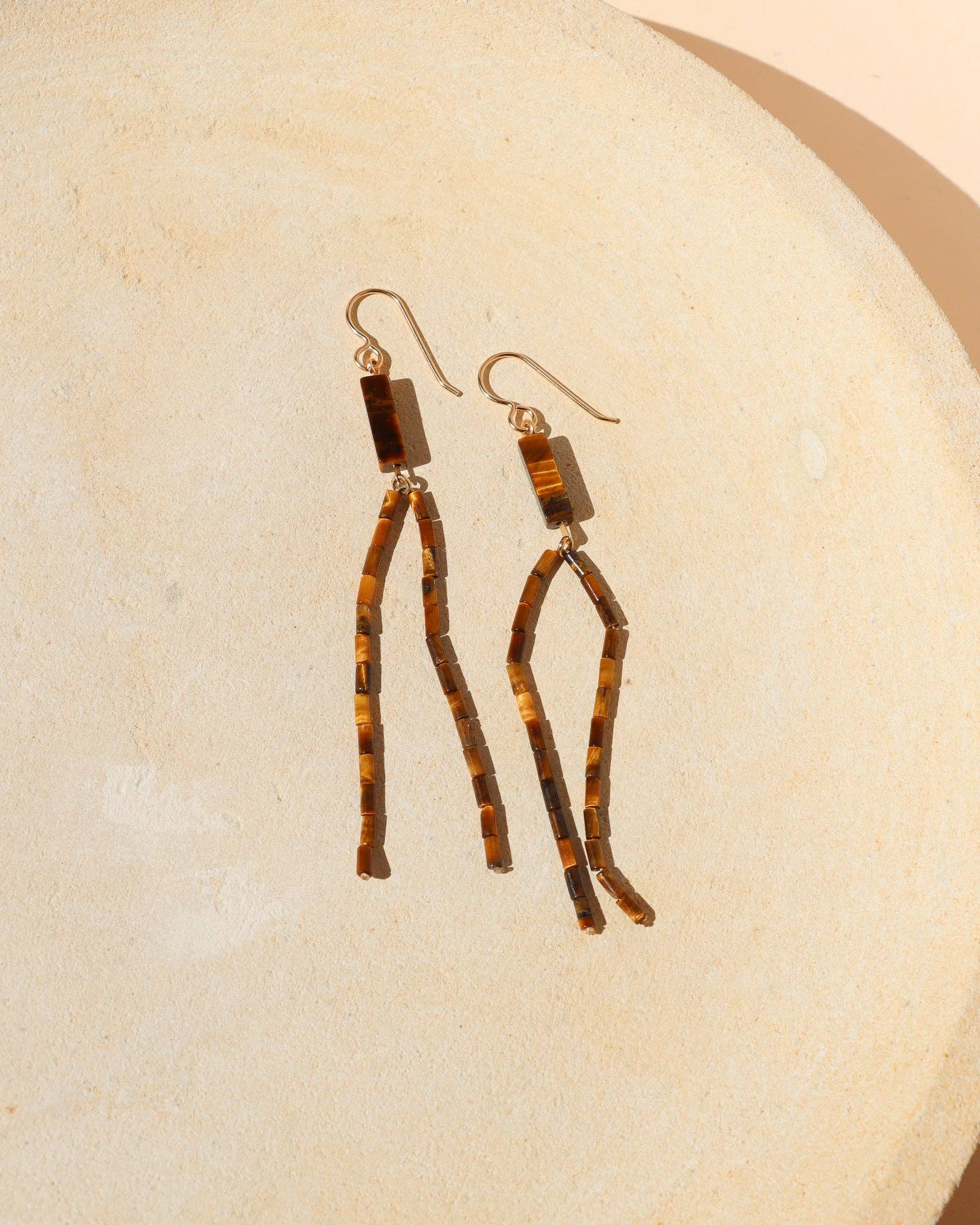 Tiger's Eye Tassel Earrings