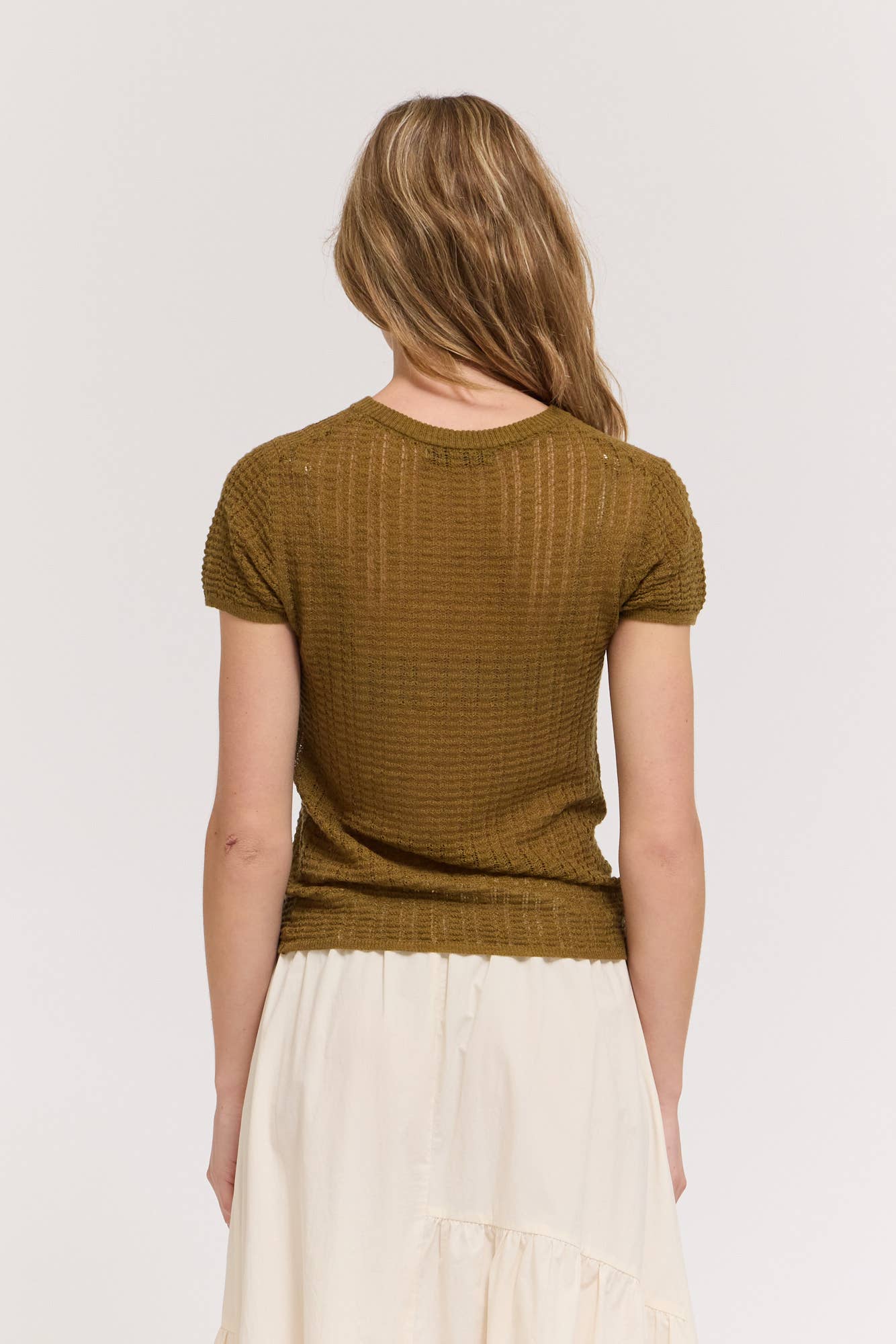 Thin Pointelle Knit Tee