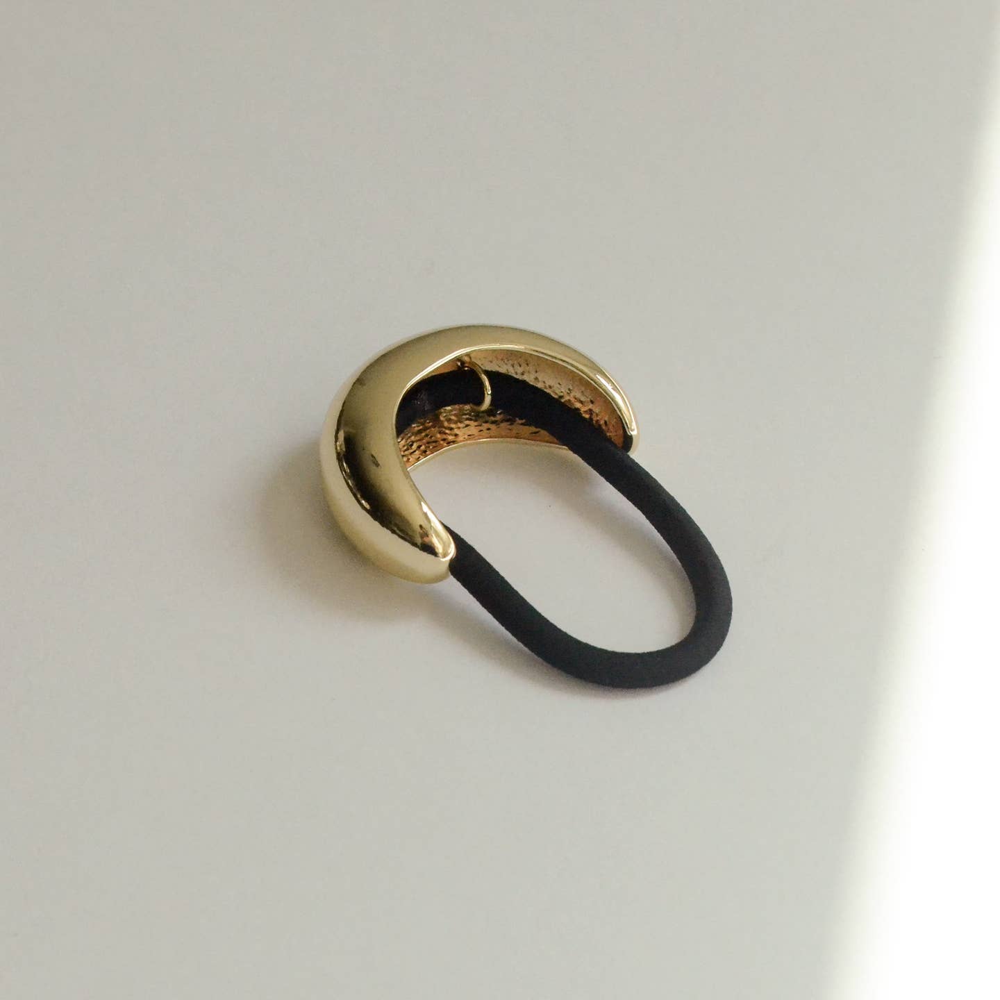 Narrow Crescent Metal Cuff Hair Tie