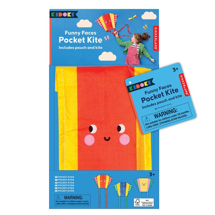 Kidoki Funny Faces Pocket Kites