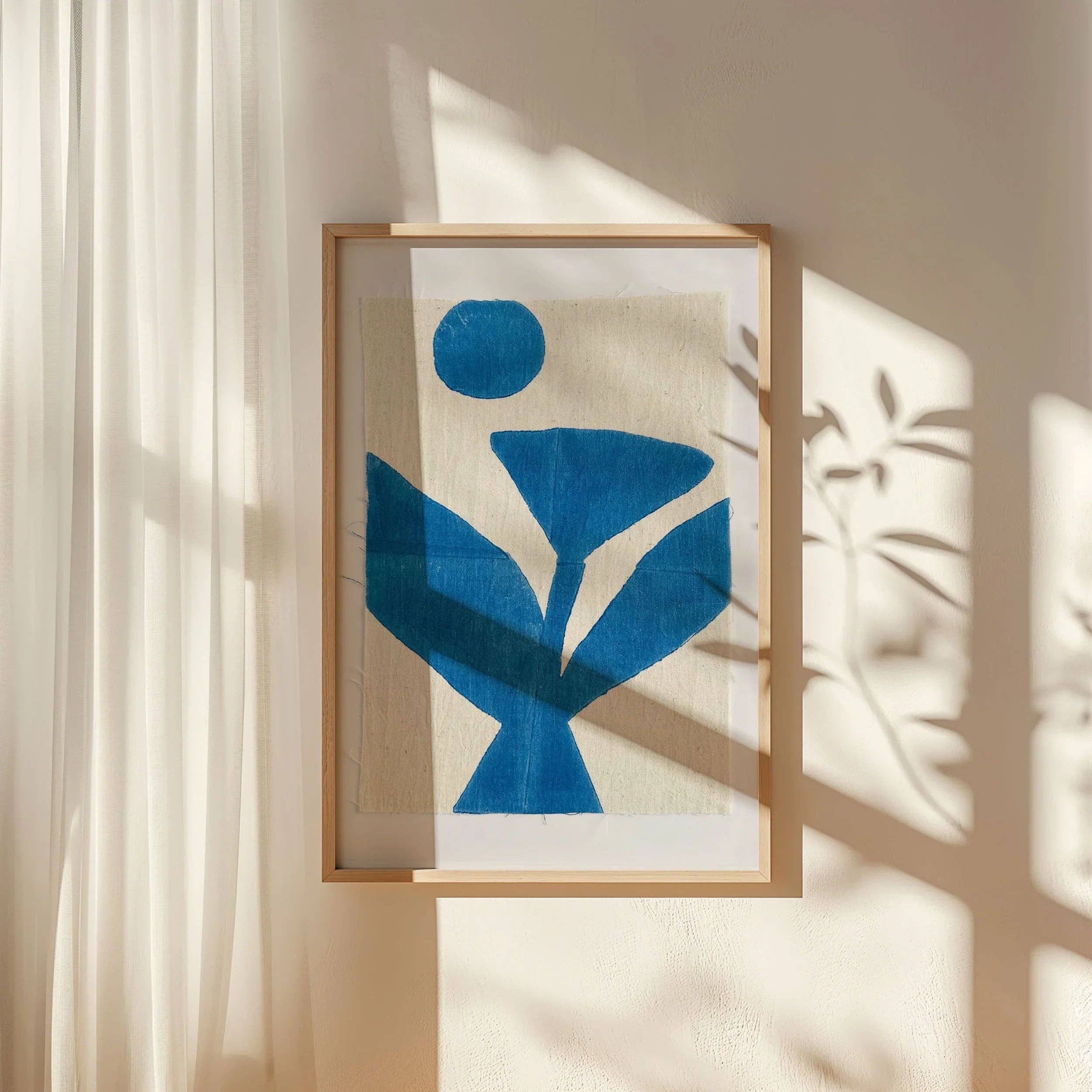 Blue Tulip Block Art Print