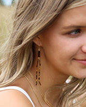 Tiger's Eye Tassel Earrings