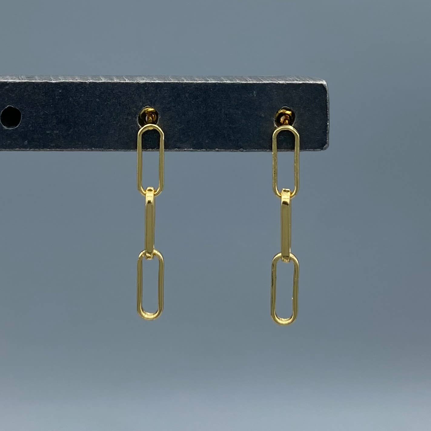 Triple Link Post Earrings