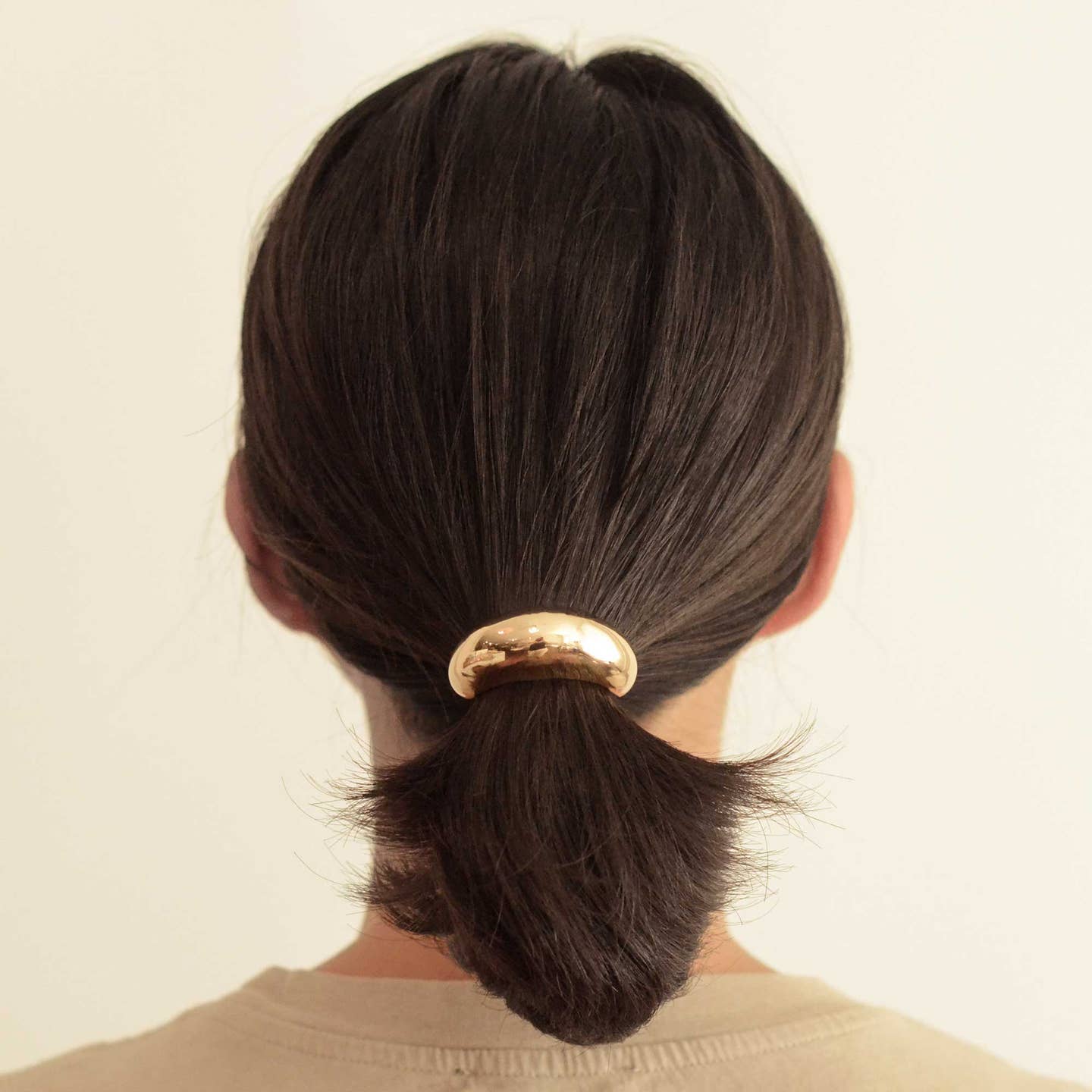 Narrow Crescent Metal Cuff Hair Tie