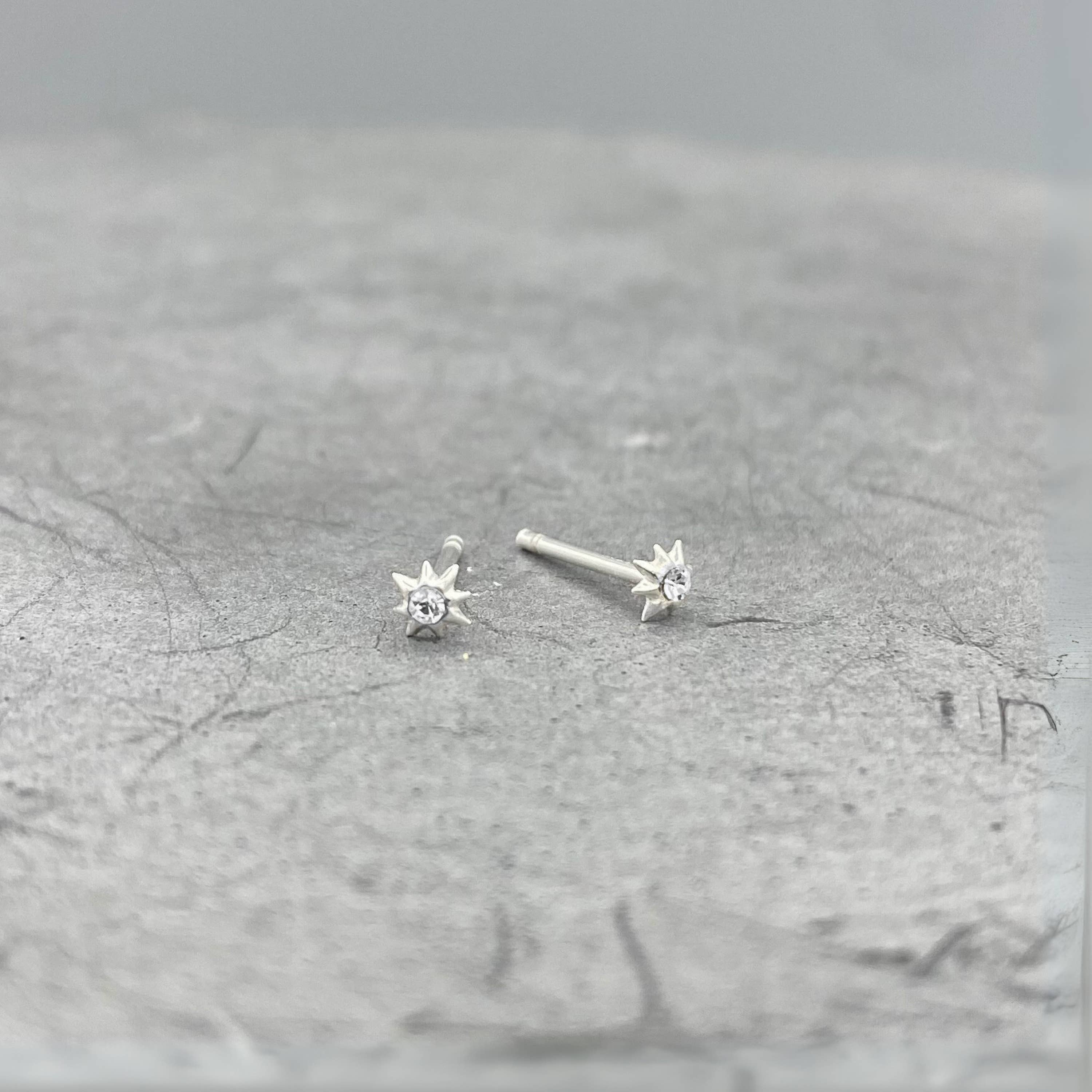 Micro CZ Starburst Studs