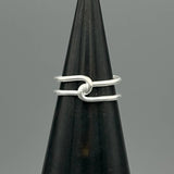 Silver Double Wrapped Link Ring