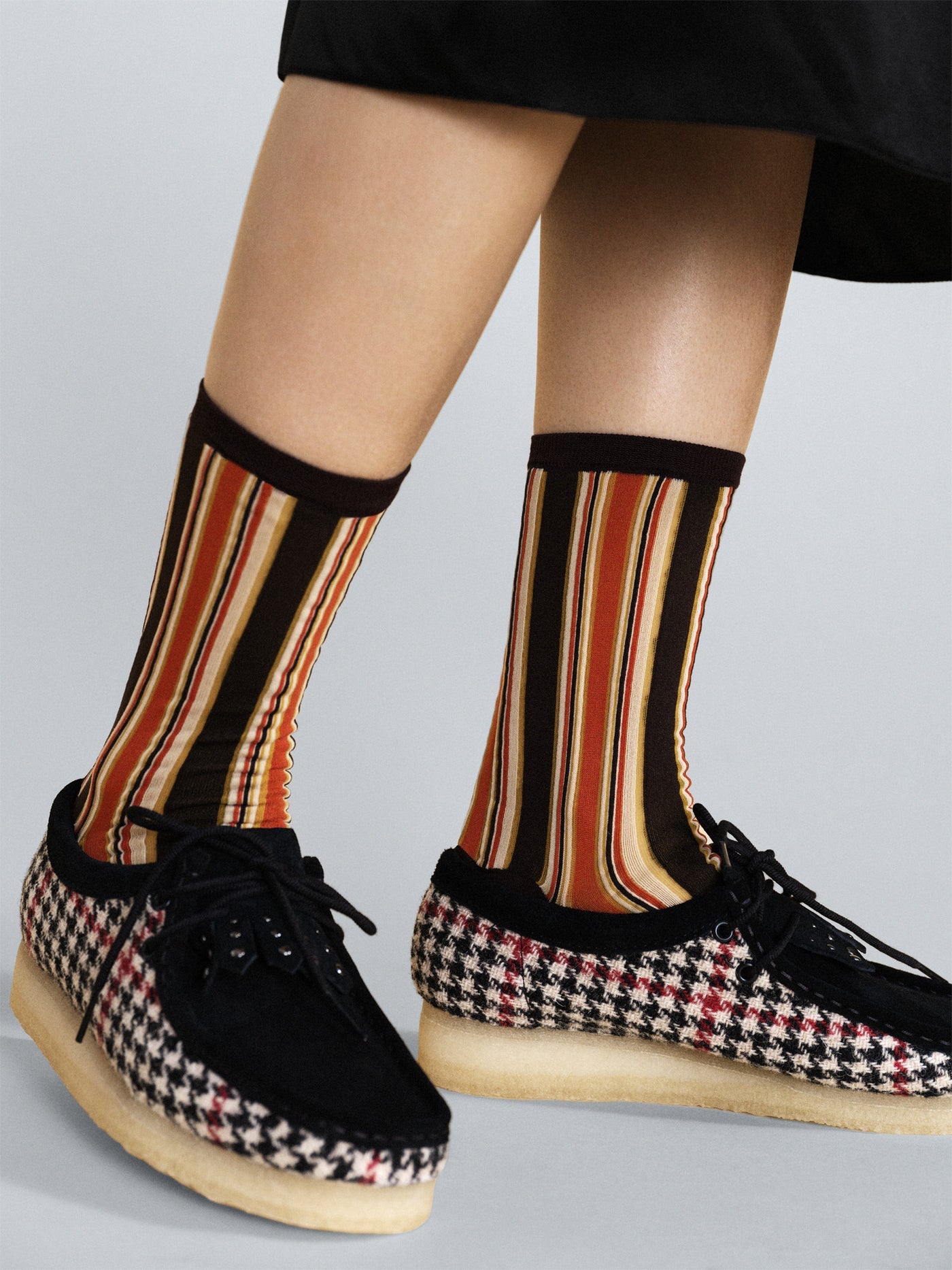Vertical Pin Stripe Crew Sock