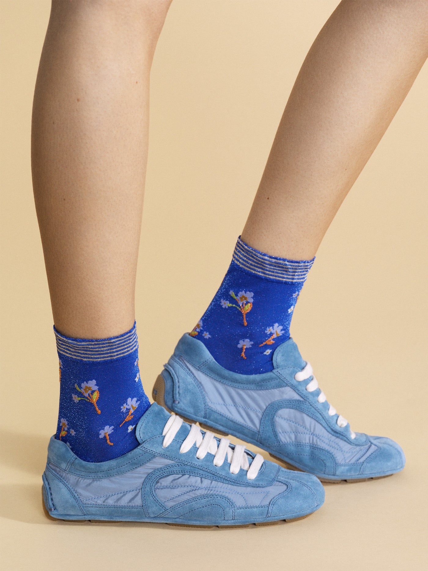Lumiesta Floral Short Crew Sock